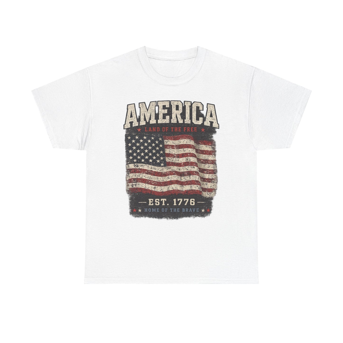 America Vintage Flag T-Shirt — EST. 1776 Patriotic Tee