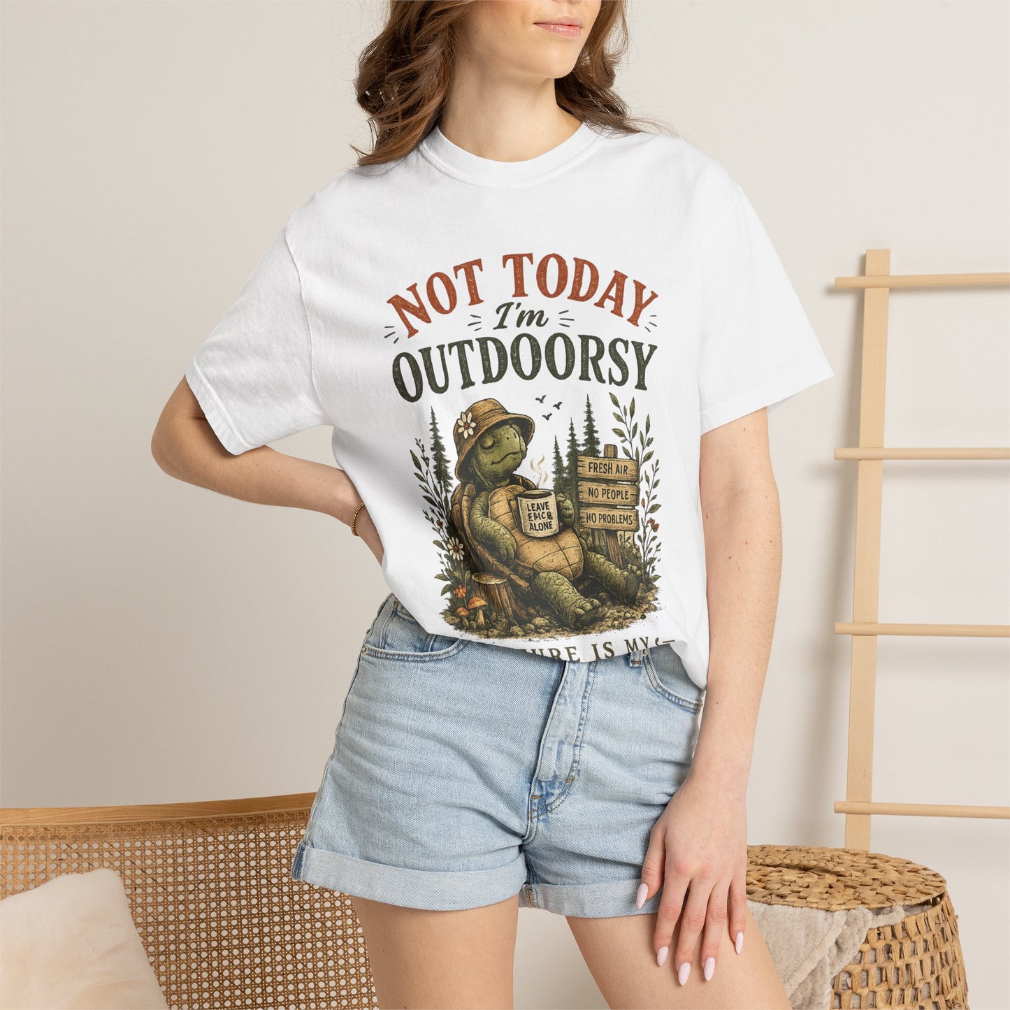 Not Today I'm Outdoorsy T-shirt | Nature Is My Therapy camping shirt - Modern Streetwear T-Shirt