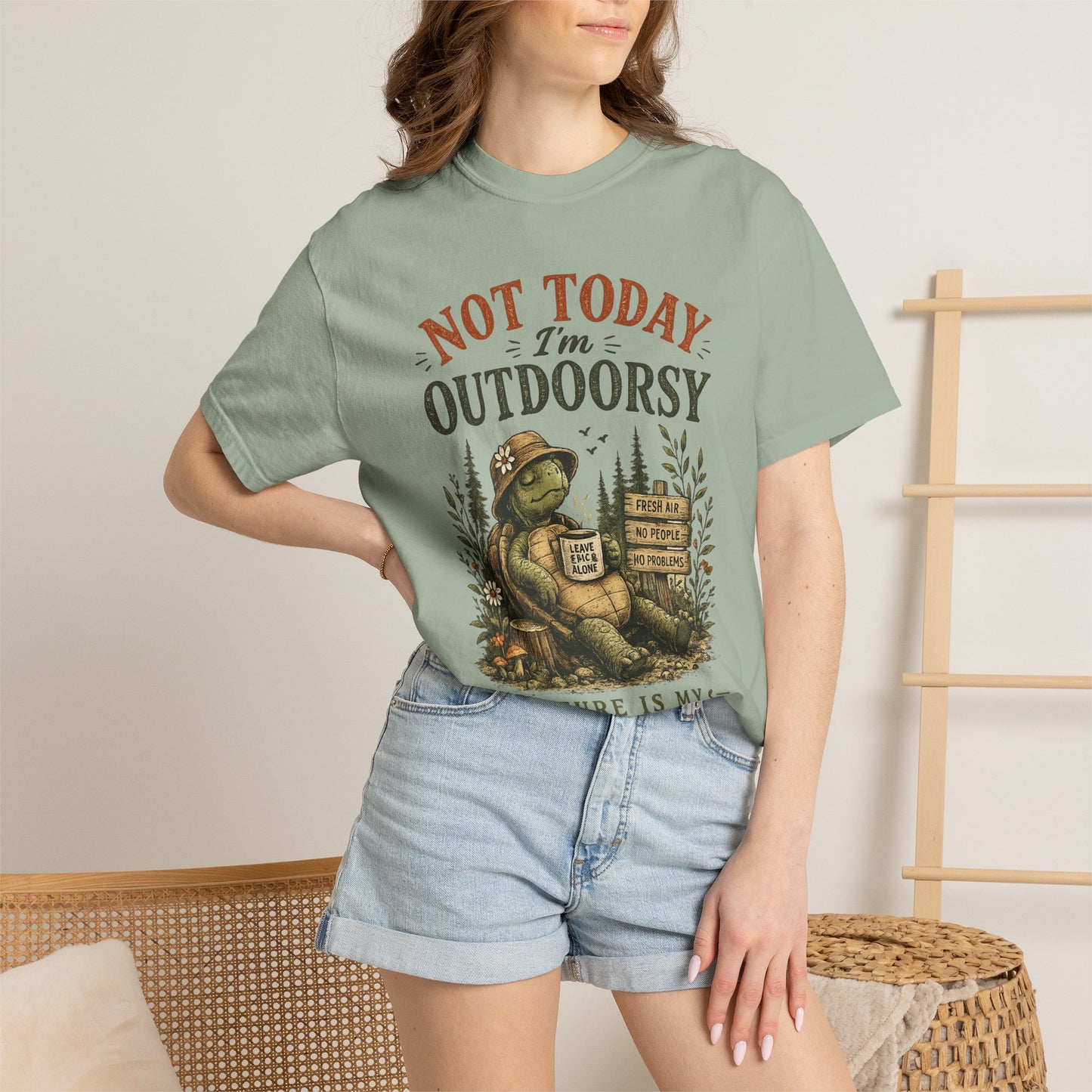 Not Today I'm Outdoorsy T-shirt | Nature Is My Therapy camping shirt - Modern Streetwear T-Shirt