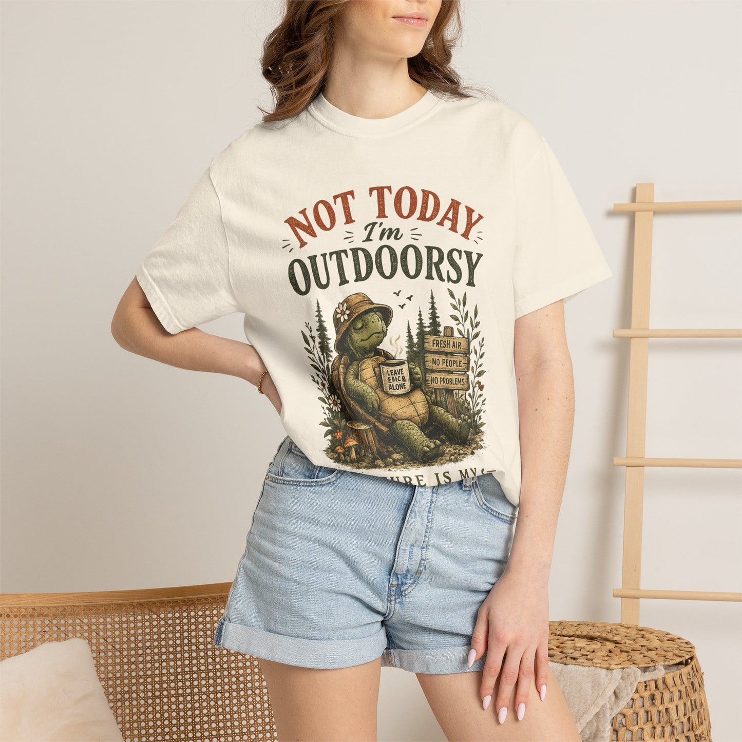 Not Today I'm Outdoorsy T-shirt | Nature Is My Therapy camping shirt - Modern Streetwear T-Shirt