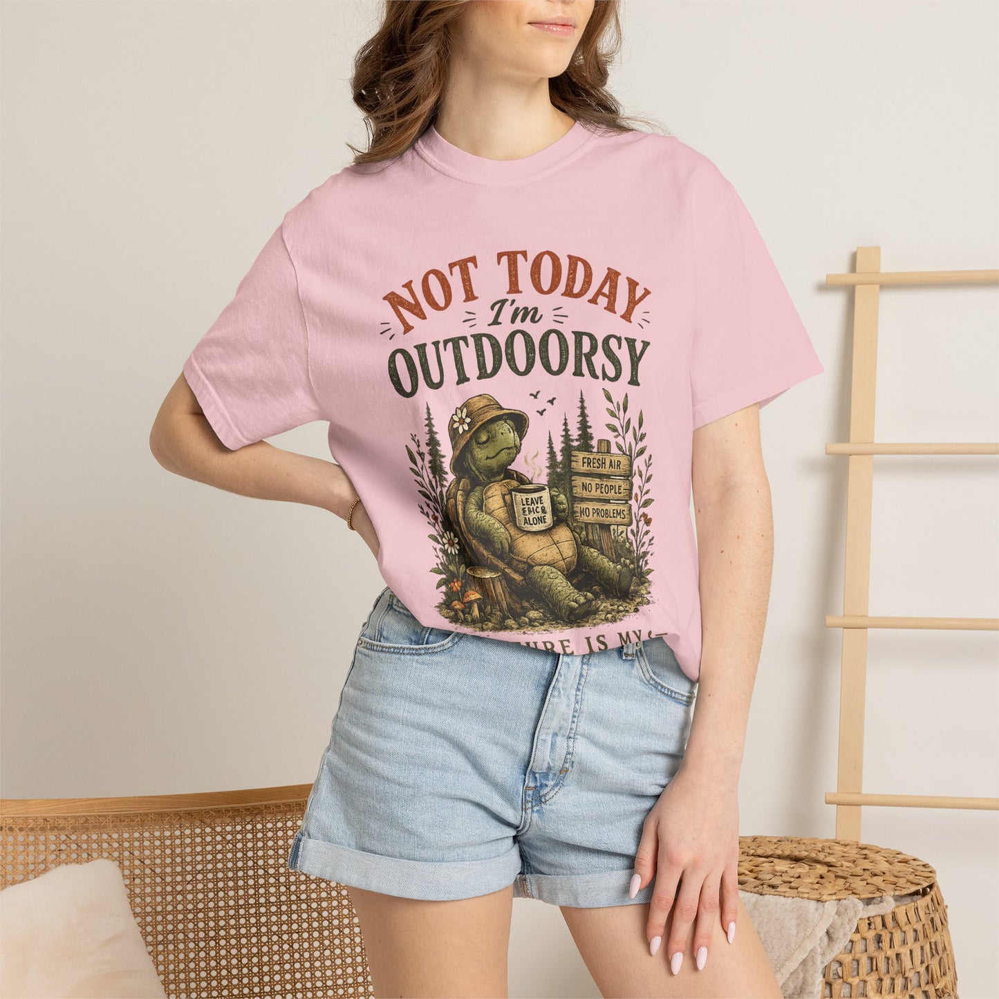 Not Today I'm Outdoorsy T-shirt | Nature Is My Therapy camping shirt - Modern Streetwear T-Shirt