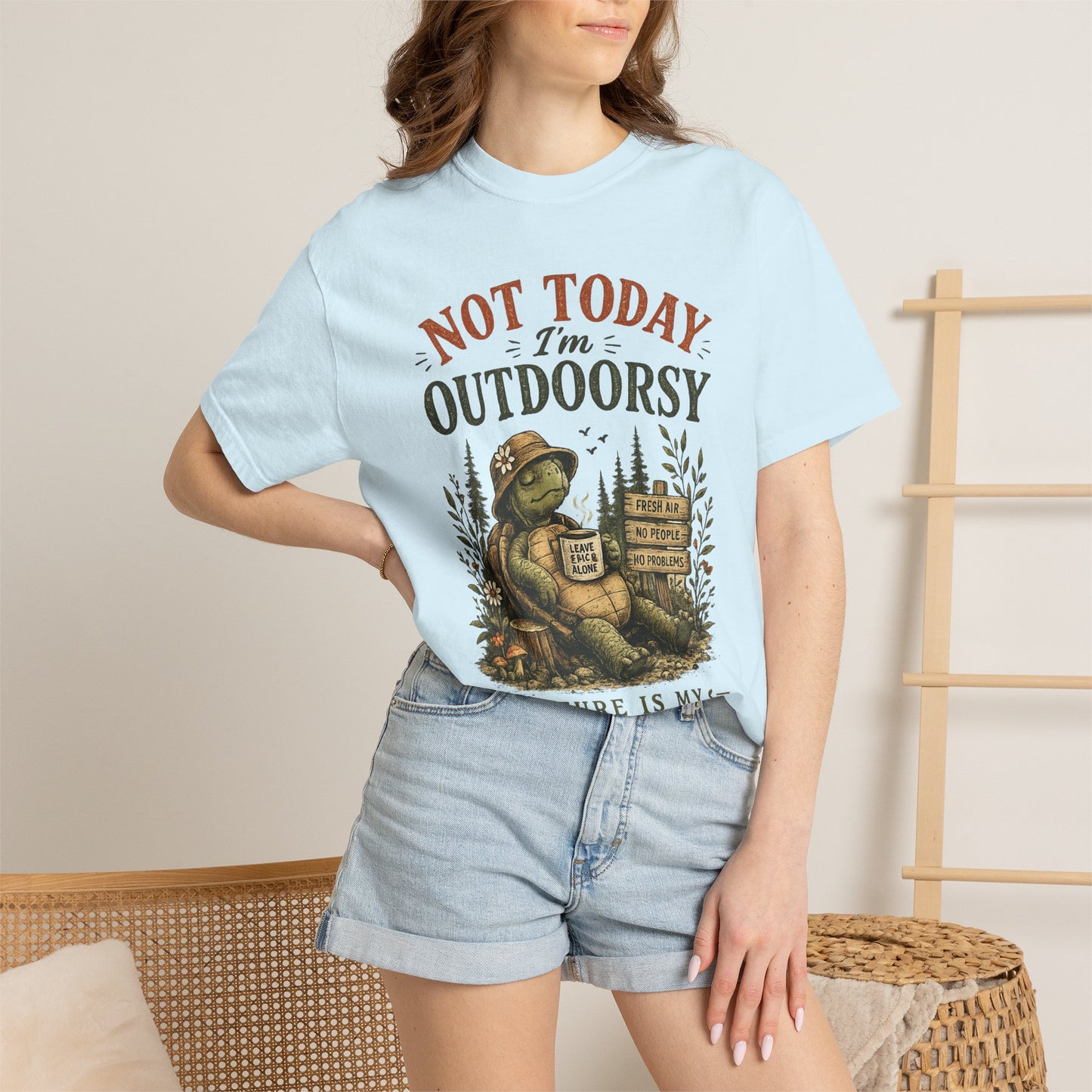 Not Today I'm Outdoorsy T-shirt | Nature Is My Therapy camping shirt - Modern Streetwear T-Shirt