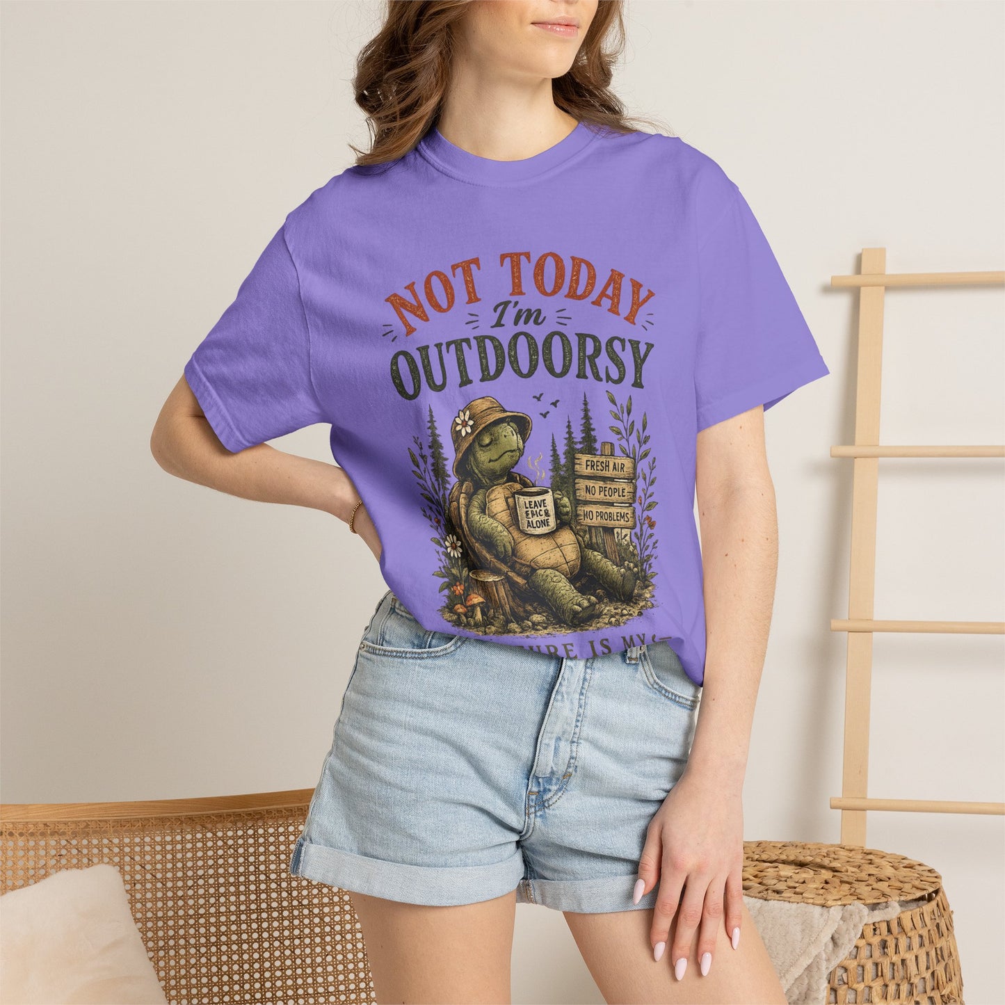 Not Today I'm Outdoorsy T-shirt | Nature Is My Therapy camping shirt - Modern Streetwear T-Shirt