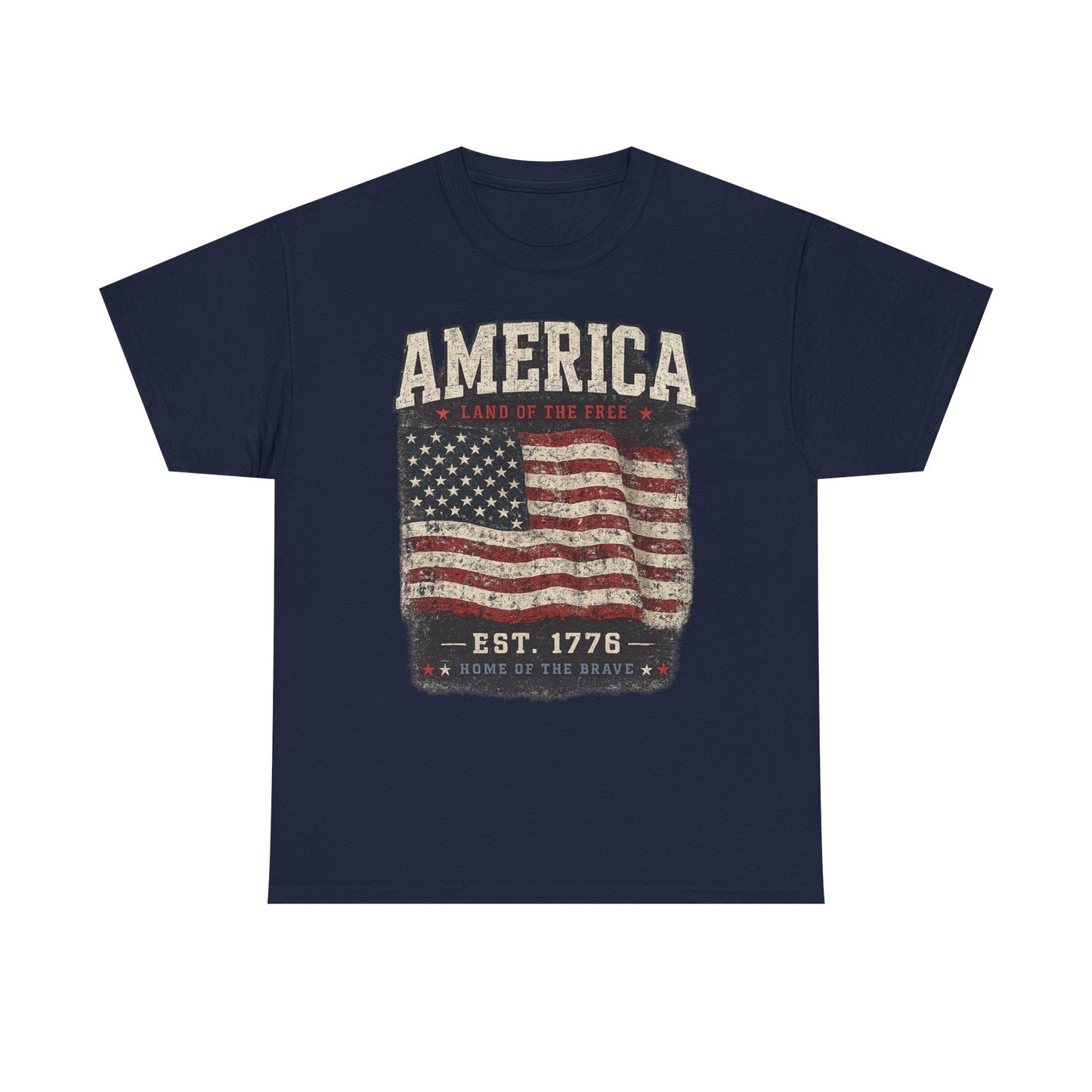 America Vintage Flag T-Shirt — EST. 1776 Patriotic Tee